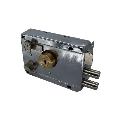 一字电脑匙200SS双保险锁两保险白铬银色铜包铝非洲门锁外装批发