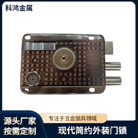 工厂定制十字铁包铝锁芯带尾锁麻点三保锁插芯锁拉手锁美式风格