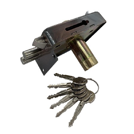 工厂定制十字铁包铝锁芯带尾锁麻点三保锁插芯锁拉手锁美式风格