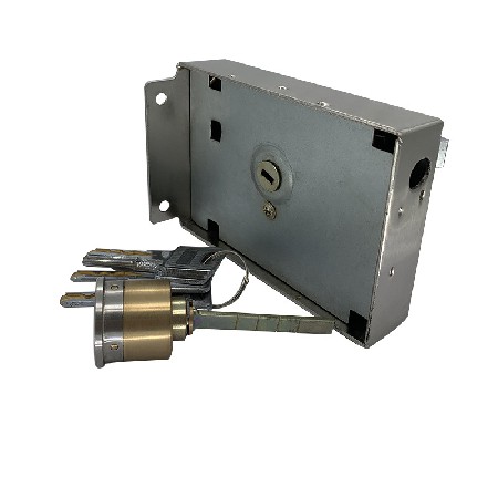 定制门锁电镀银拉丝全铜叶片锁头带防钻礼盒装不锈钢老式防盗门