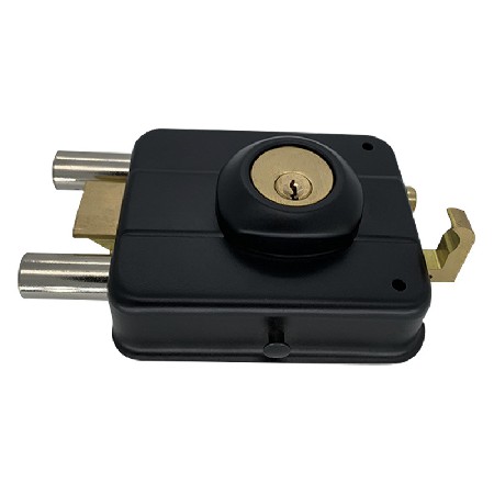 批发定制南美锁P240锁芯斜舌拉钩黑色大门锁室外门锁插芯锁铁门锁