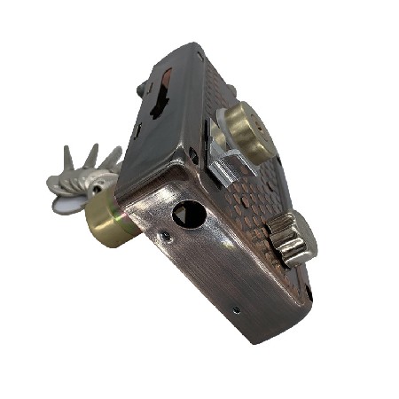 工厂定制古铜十字铁包铝锁芯带尾锁印花麻点三保锁插芯锁拉手锁