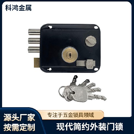 定制加工外装门锁LT3000三柱2.0厚黑漆青古铜电镀连体锁