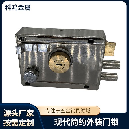 定制外装门锁3.0直角9219电镀银拉丝全铜叶片锁头带防钻盖礼盒装