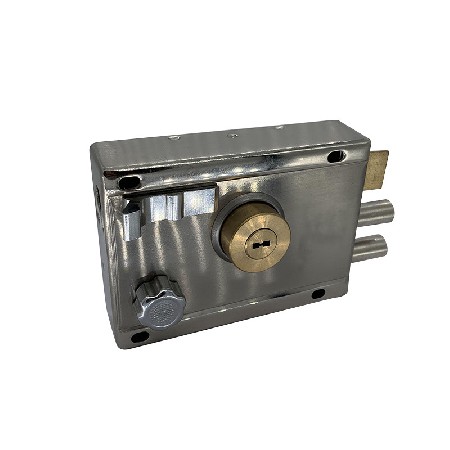 定制外装门锁3.0直角9219电镀银拉丝全铜叶片锁头带防钻盖礼盒装