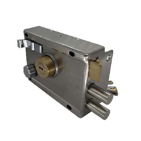 定制外装门锁3.0直角9219电镀银拉丝全铜叶片锁头带防钻盖礼盒装