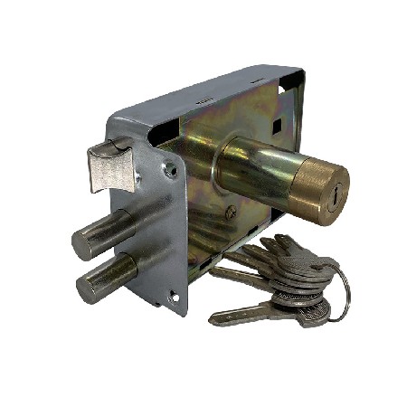 一字电脑匙200SS双保险锁两保险白铬银色铜包铝非洲门锁外装批发