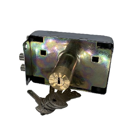 一字电脑匙200SS双保险锁两保险白铬银色铜包铝非洲门锁外装批发