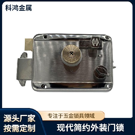 211-SS机械门锁外装门锁巴基斯坦2.0MM拉丝大十字铜锁头室外门锁