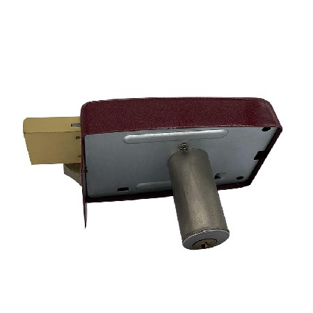 101外装锁喷塑红色旋钮款1.0MM厚机械自动锁插芯锁铁门锁室外门锁