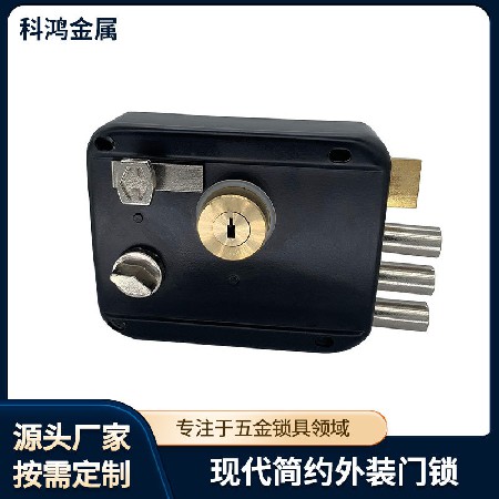 呆锁锁芯2.0MM大门锁机械门锁室外铁门防盗门锁喷漆室外锁大门锁