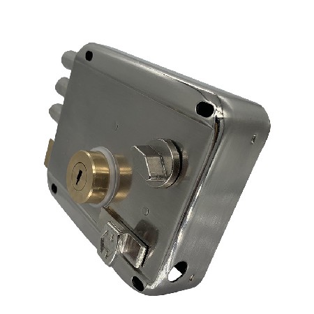 中东贸易门锁 三圆柱外装锁 拉丝电镀 三面一字锁匙防盗门锁批发