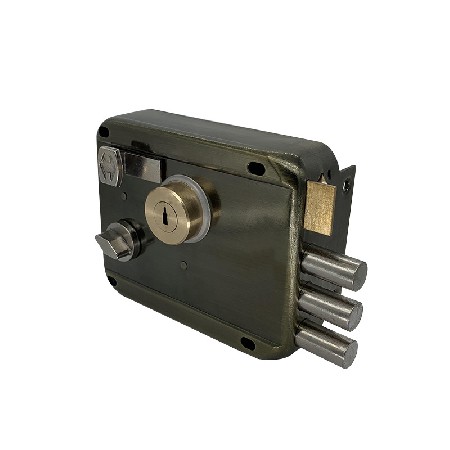 工厂批发DOOR LOCK三圆柱机械锁RIM LOCK带通连体锁青古色室外锁