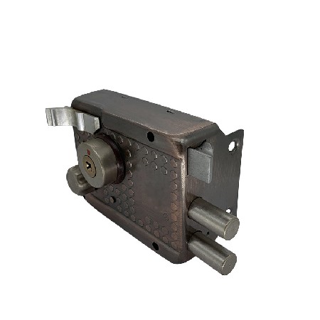 门锁铁双钩舌 黑色烤漆哑光处理 大门锁2.0厚插芯锁美式门锁批发