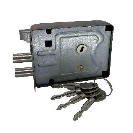 门锁铁双钩舌 黑色烤漆哑光处理 大门锁2.0厚插芯锁美式门锁批发