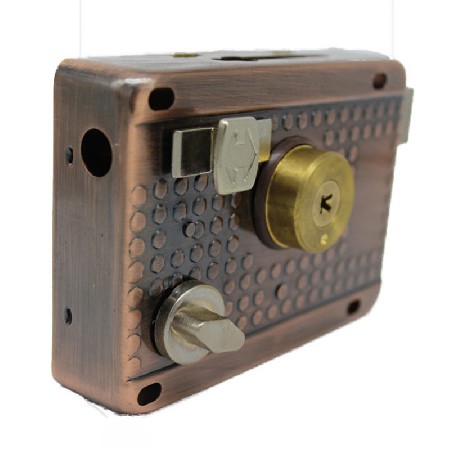 门锁铜芯旧门锁麻点锁铁包铝铜包铝勾手锁双舌外装门锁现代门锁