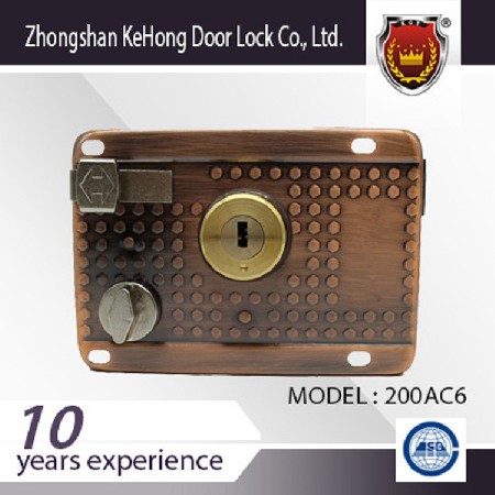 户外门锁精美电镀连体外装铁门古铜锁机械锁通用门锁室外锁批发