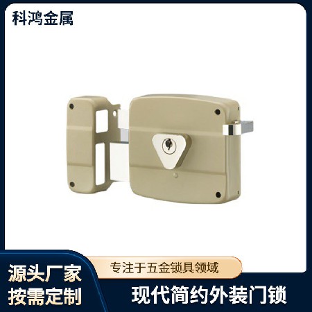 喷漆机械门锁老式门锁压铸金属外装锁锌头外装门锁室外门锁批发