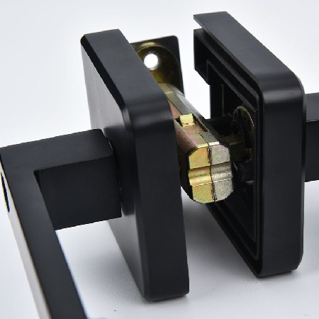 锌合金室内门锁卧室执手锁房门锁轻音简约门锁黑色执手锁锁具批发