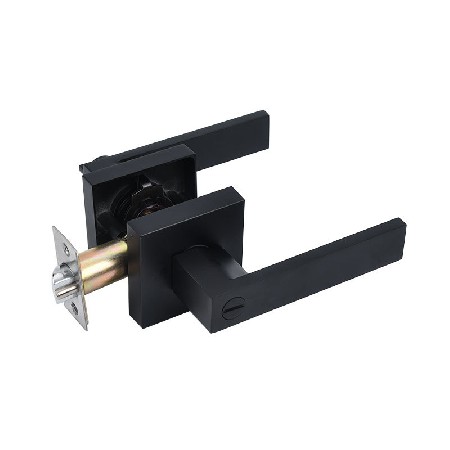 锌合金室内门锁卧室执手锁房门锁轻音简约门锁黑色执手锁锁具批发