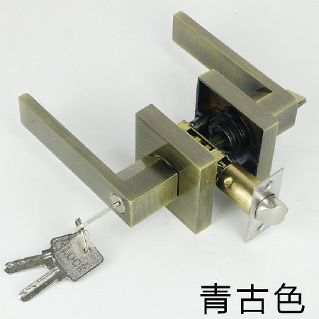 美式门锁方形黑色房门锁北欧执手单舌锁家用轻音卧室卫生间通用型