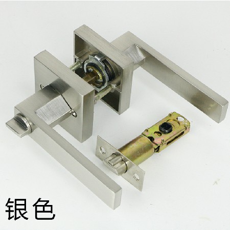 房间门锁美式门锁三杆执手锁房门锁单舌执手锁卧室房卫生间三杆式